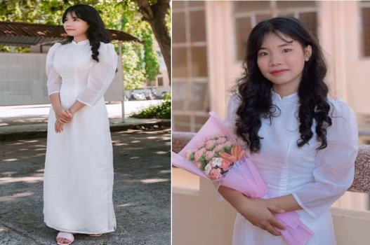 Ngực đẹp nữ sinh áo dài mời gọi
